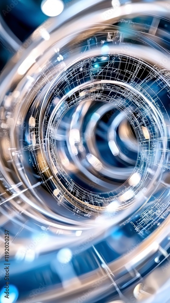 Poster abstract technology background futuristic swirling circuits digital data innovation pr