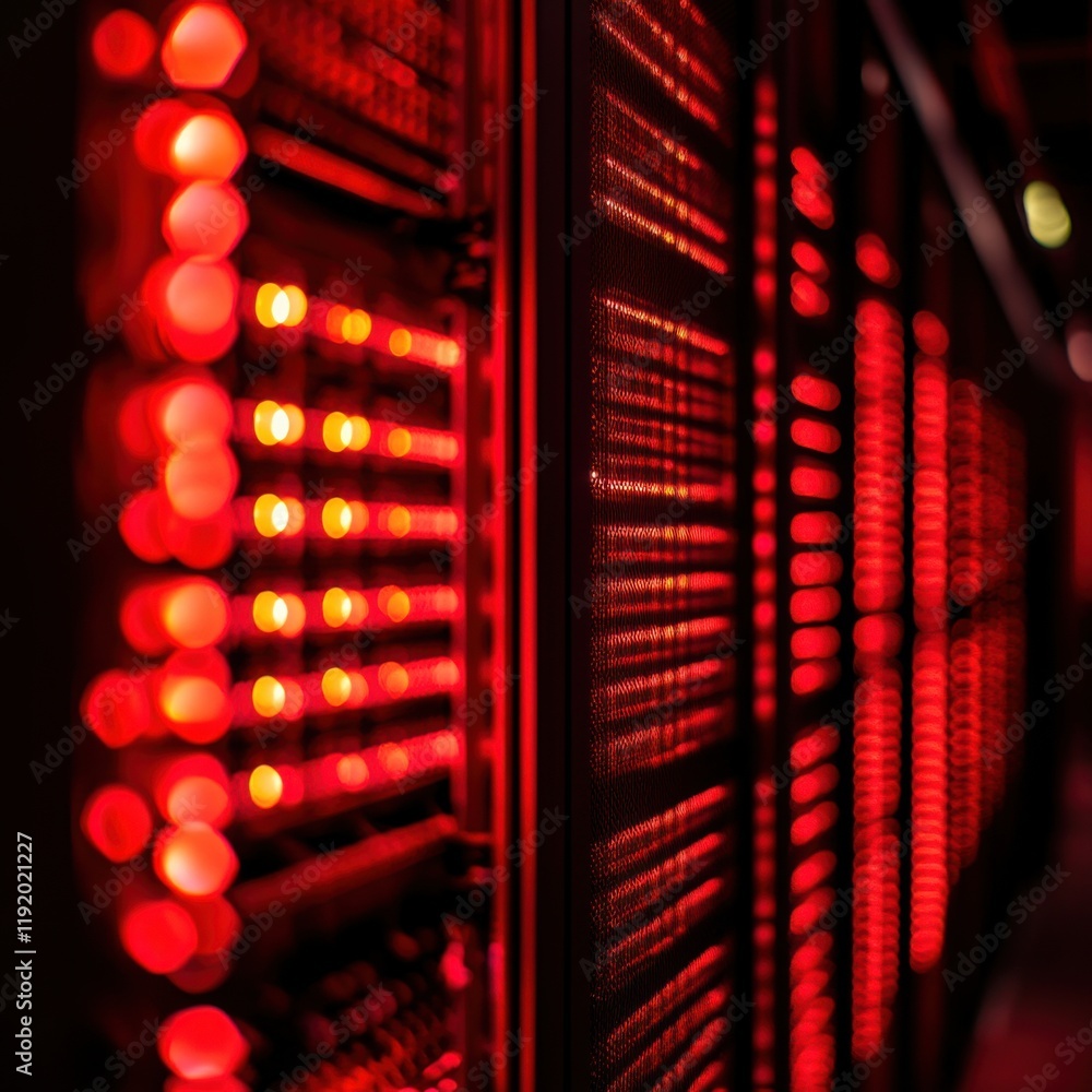 Poster illuminated data center: a glimpse into the heart of digital infrastructure