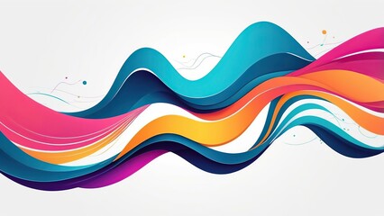 Vector abstract colorful flowing wave lines isolated on white background. Design element for technology, science, modern concept.