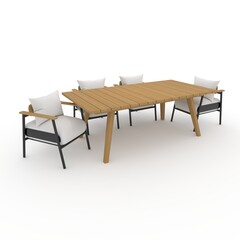 Fototapeta premium 3d render Dining Set design element. Furniture Collection
