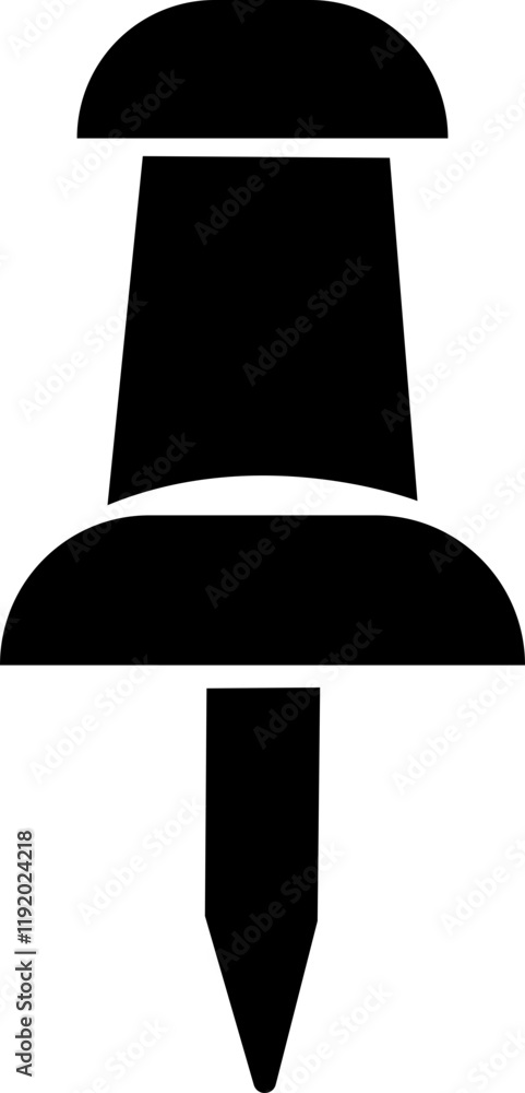 Poster push pin icon in flat style. thumbtack for note attach. paperclip symbol illustration. a needle for 