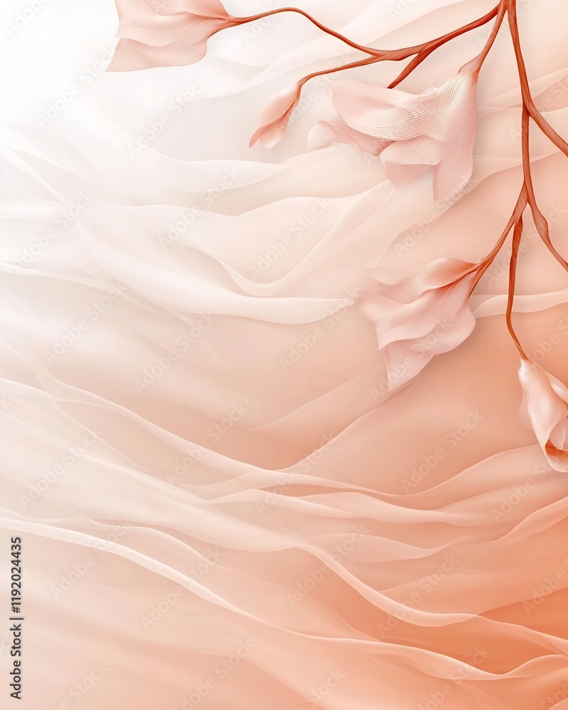 Poster delicate modern gradient backdrop flowing from light coral to subtle tan complemented by a faint tex