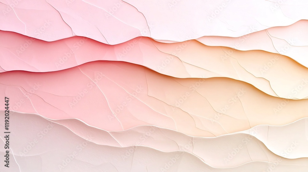 Poster minimalist pastel backdrop with a smooth gradient shifting from pink to beige accented by a faint te