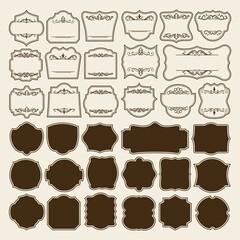  Set of vintage blank label vector