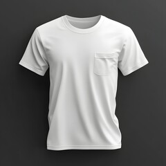 White T-Shirt with Pocket 3D Render Illustration