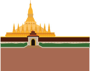 Naklejka premium Laos landmark That Luang in Vientiane, Laos - Vector EPS Illustration