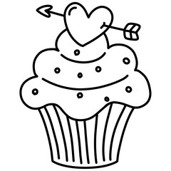 Cupcake outline illustration 