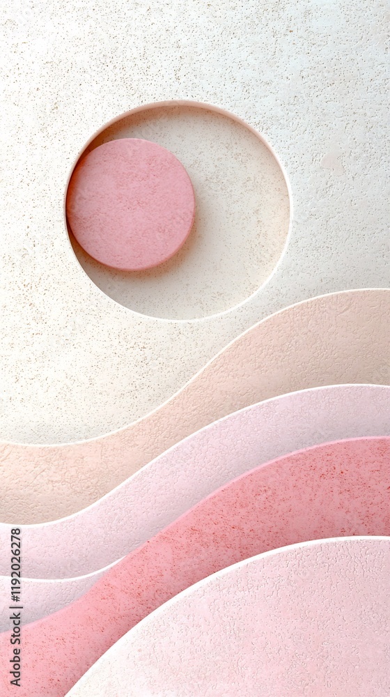 Poster sophisticated and elegant pastel gradient canvas with delicate beige and pink hues featuring a tacti
