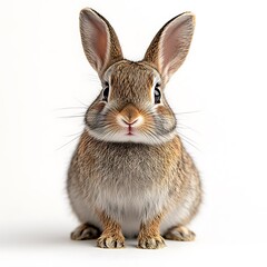 Obraz premium Cute bunny rabbit posing, white background, studio shot, pet animal