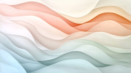 Tranquil and calming pastel gradient landscape painting with a soft textured overlay that creates a refined contemporary impressionist aesthetic