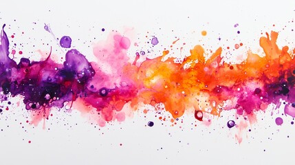 Fototapeta premium Vibrant splatter art isolated on white background for energetic and bold designs