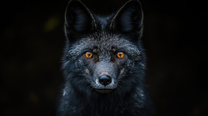 Majestic Silver Fox: A Dark Night Portrait
