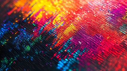 Obraz premium Vibrant Abstract Texture with Multicolored Glittery Patterns and Shimmering Light Reflections, Perfect for Modern Art Backgrounds and Digital Designs