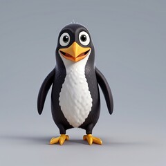 Fototapeta premium 3d penguin cartoon isolated on white background