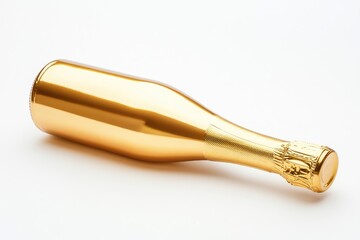 Bottle of champagne on white