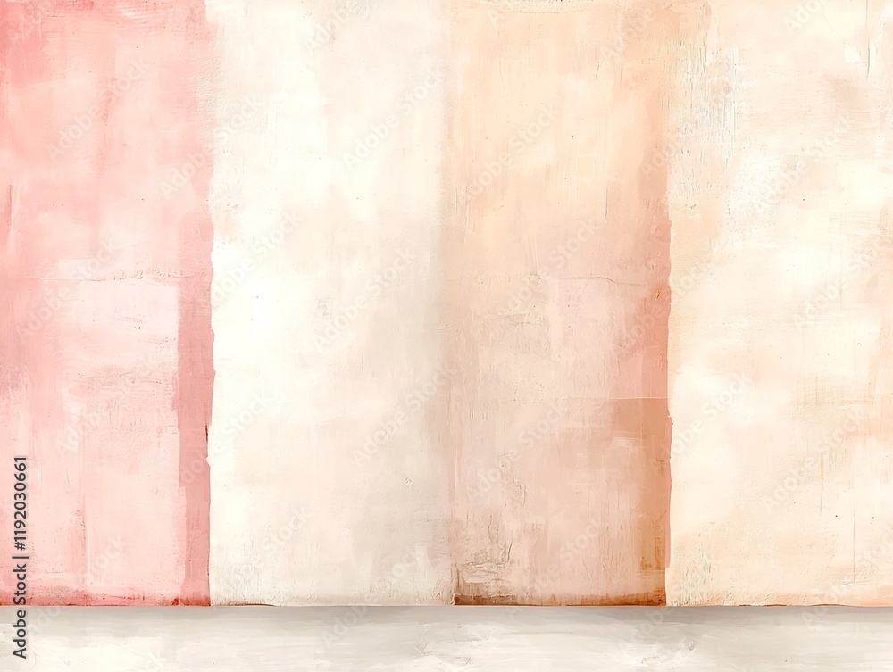 Poster soft gradient hues transitioning from blushing pink to muted beige with an ethereal textured overlay