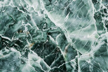 Fototapeta premium Green marble floor pattern with white veins. Detailed photo textured background