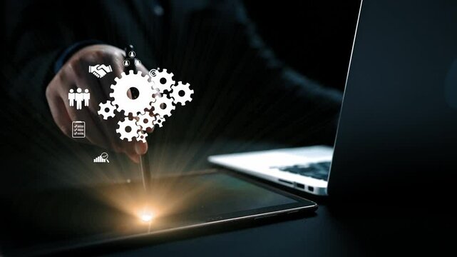 Business person fosters teamwork and collaboration, enhancing team function and productivity. Elevating teamwork through strategic collaboration and shared goals. UUID