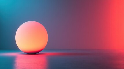 Glowing Sphere in Neon Light: A minimalist composition featuring a luminous sphere bathed in vibrant neon hues, creating a striking visual contrast.