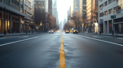 City Street at Dawn: A Tranquil Urban Landscape