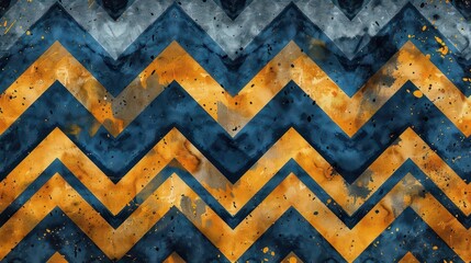 A textured zigzag pattern in blue and orange hues, ideal for backgrounds or designs.