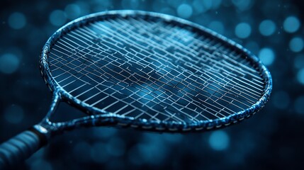 Close-up of a Worn Badminton Racket