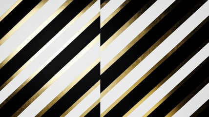 A classic black and white striped pattern with a golden frame for a timeless and chic backdrop