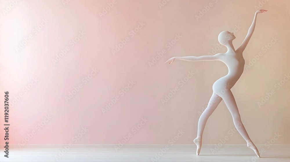 Poster graceful dancer s silhouette captured in a fluid dynamic movement against a pastel gradient backdrop