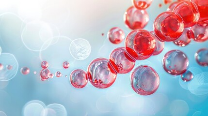 A swirling stream of red blood cells moving through a transparent
