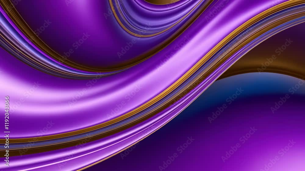 Aufkleber dynamic abstract waves of purple and gold create a vibrant, fluid visual experience with smooth moti