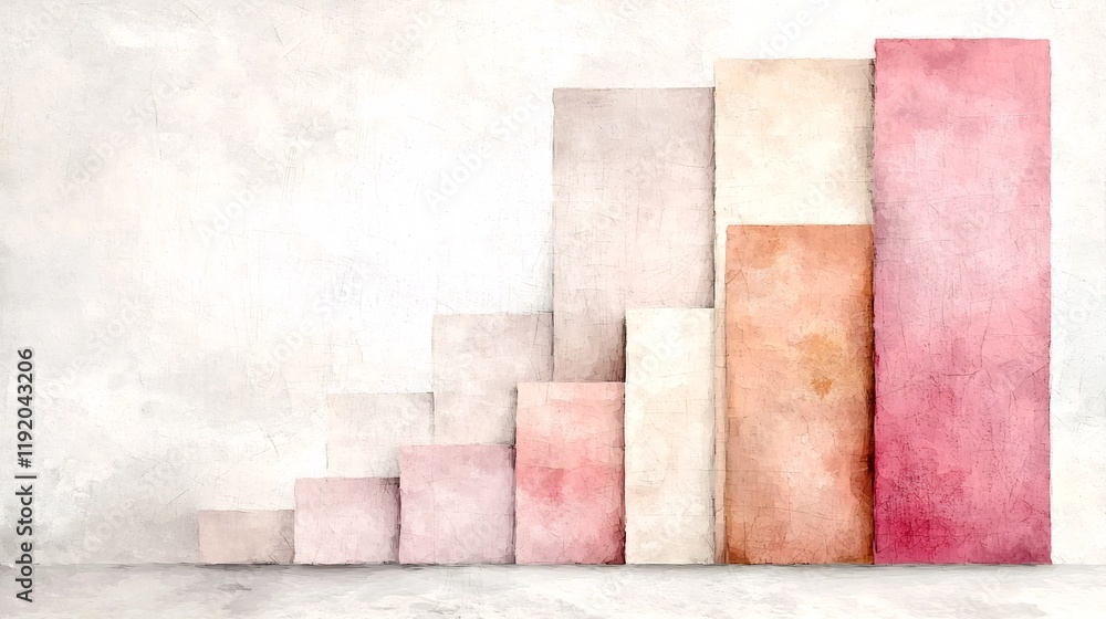 Poster delicate pastel gradient canvas transitioning from a soft pink hue to a warm beige tone accented by 