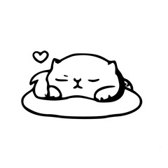 Fototapeta premium Black & white cat illustration