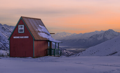 Sunset over Hatcher Pass in Palmer, Alaska
