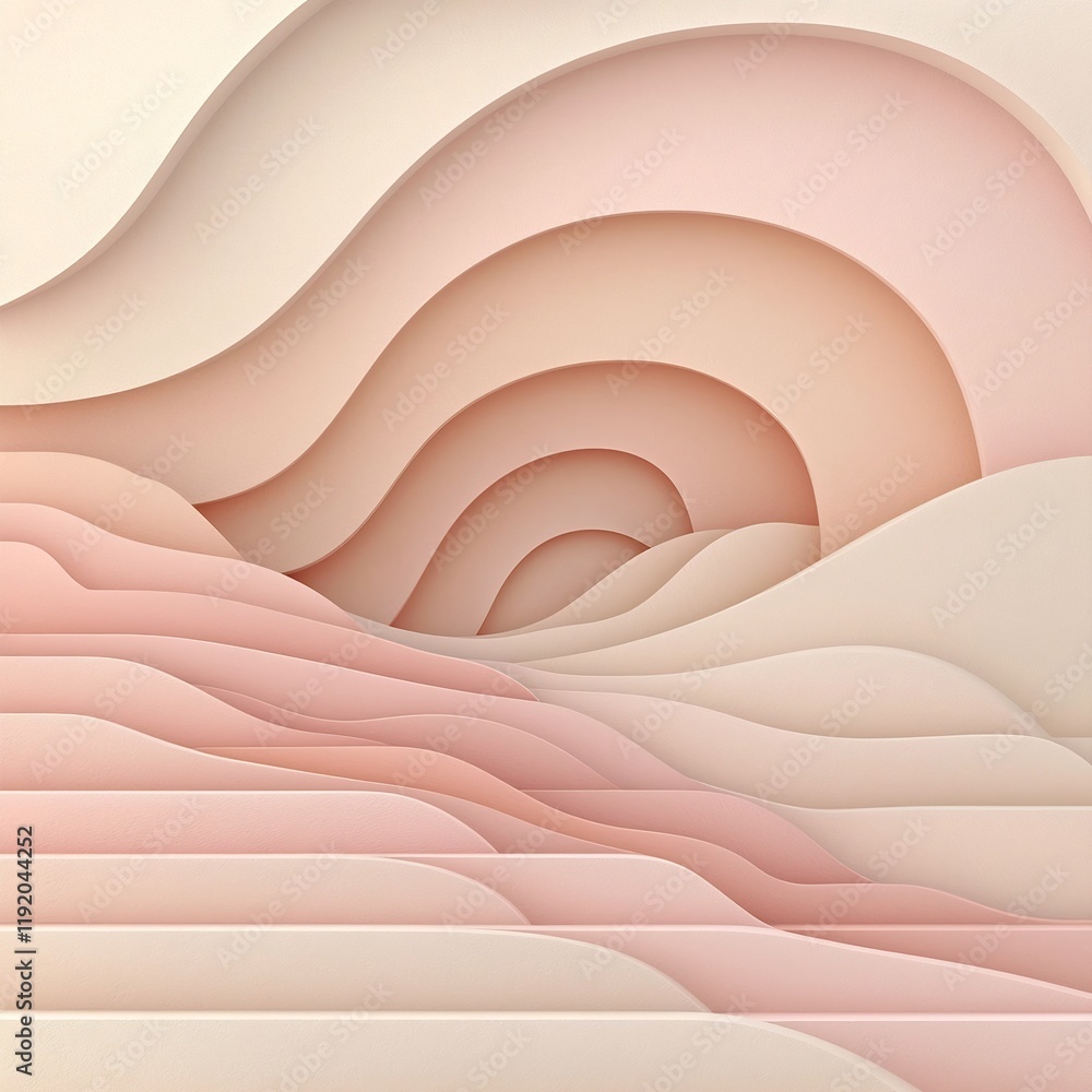 Poster subtle pastel gradient backdrop in warm pink and neutral beige hues layered with a fine grained text