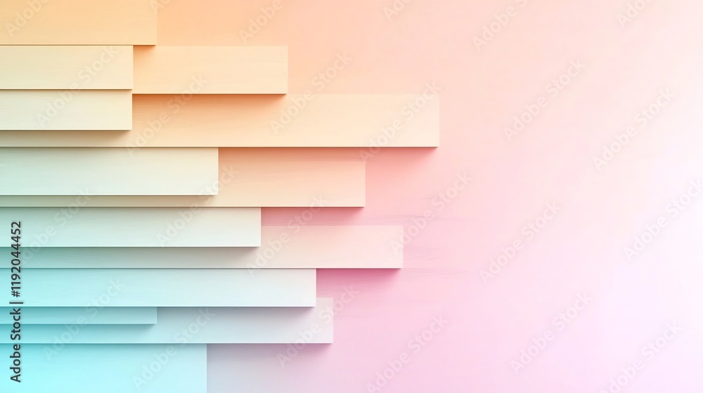 Poster elegant pastel gradient background with a soft transition from pink to beige featuring a textured no