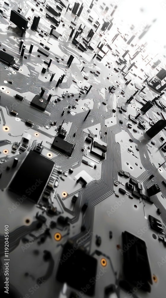 Poster abstract techno circuit board texture high tech digital background