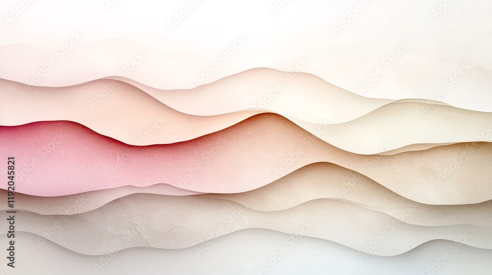Poster sophisticated pastel gradient design featuring a smooth transition from soft pink to beige tones com