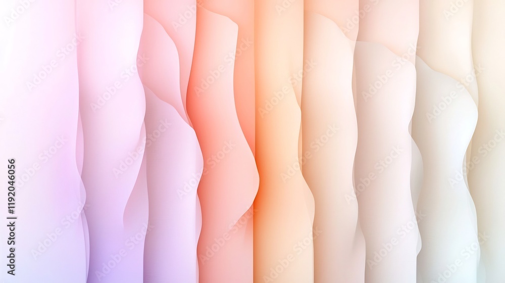 Poster serene and sophisticated pastel gradient background transitioning effortlessly from soft pink to bei