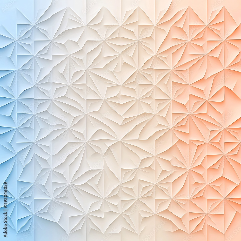 Poster pastel gradient artwork with an intricate geometric textured pattern and a beautifully balanced mini