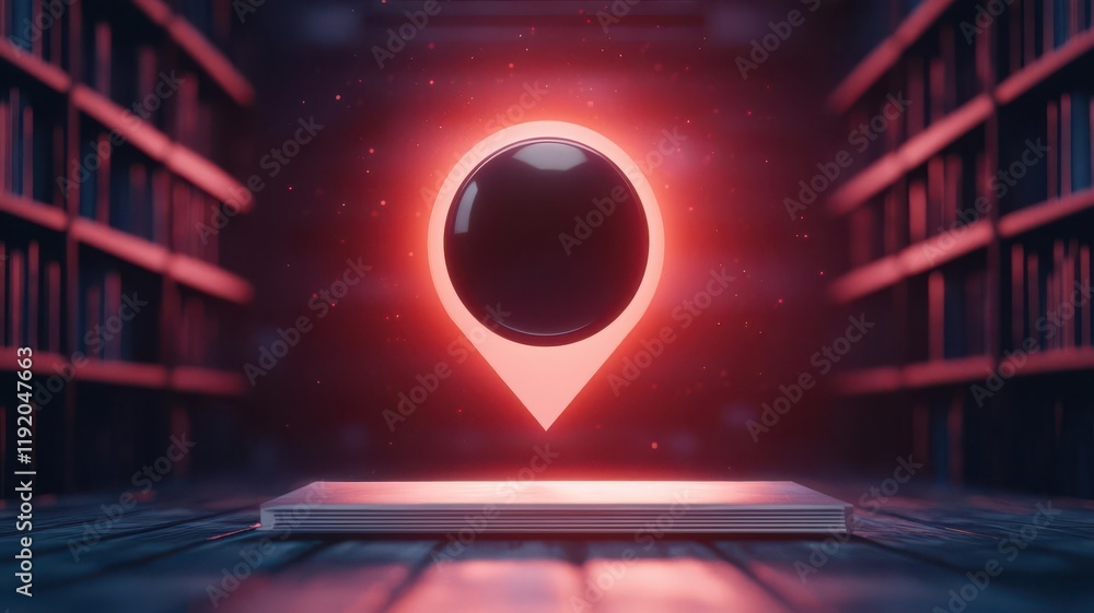 Poster online learning concept. a futuristic scene with a glowing certification badge floating above a virt
