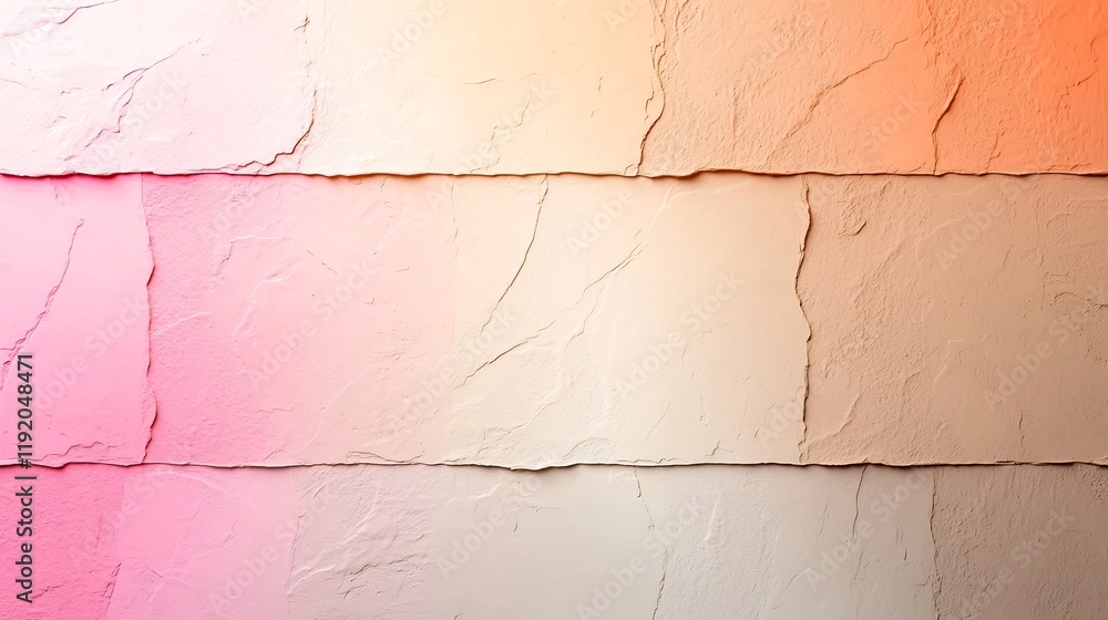 Poster sophisticated pastel gradient background transitioning from pink to beige with a textured noise over
