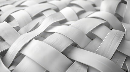 Obraz premium A close-up of a woven texture in white, showcasing intricate patterns and layers.