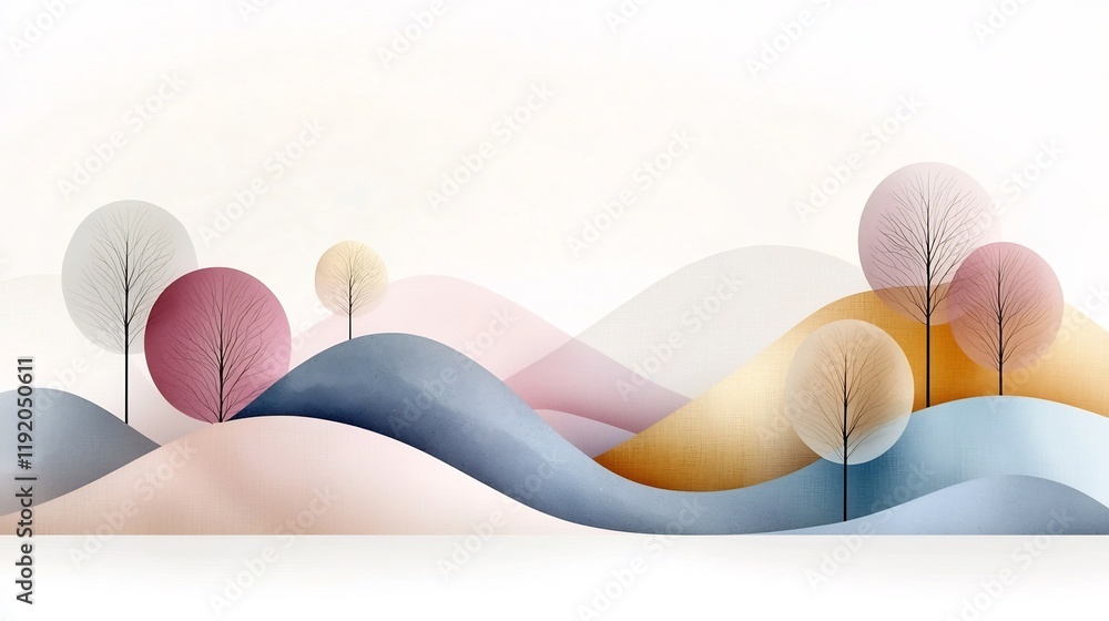 Poster pastel gradient landscape with soft hues and gentle textured noise accents in a contemporary minimal