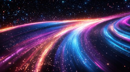 Obraz premium Futuristic exploration abstract patterns with glowing trails and vivid textures