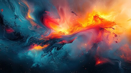 Fototapeta premium Futuristic exploration abstract patterns with glowing trails and vivid textures