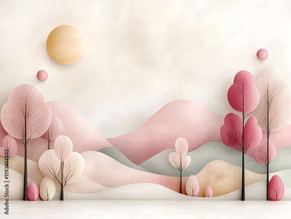 Poster elegant pastel gradient landscape with soft delicate textured overlay and minimalist sleek design se