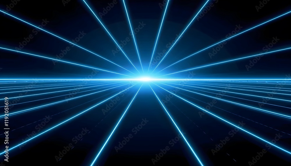 Poster pathways to innovation: abstract technology lines converging into light