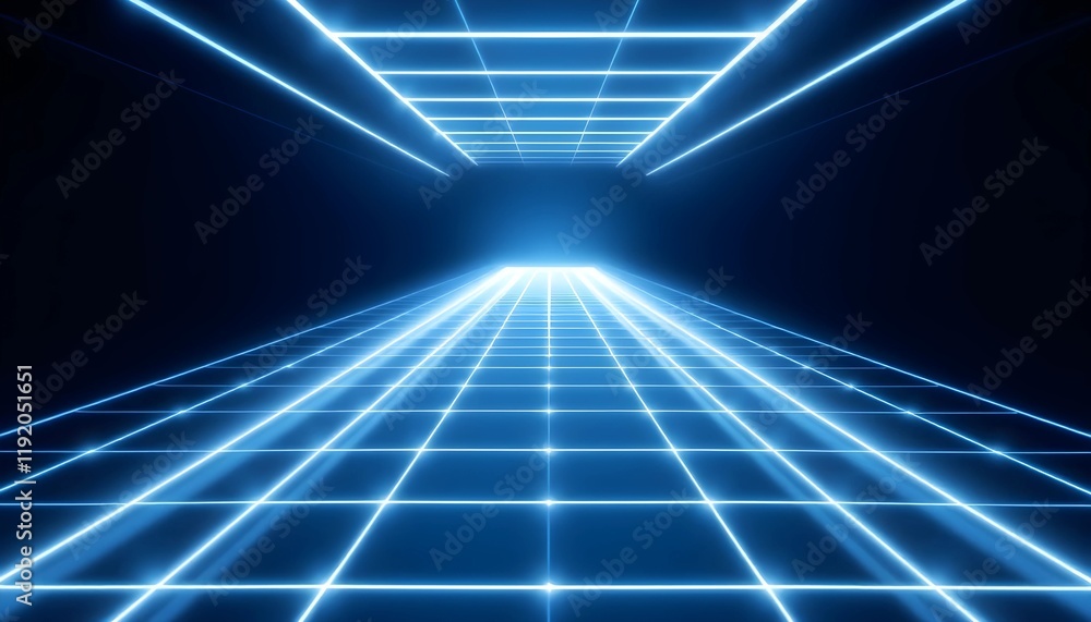 Poster pathways to innovation: abstract technology lines converging into light