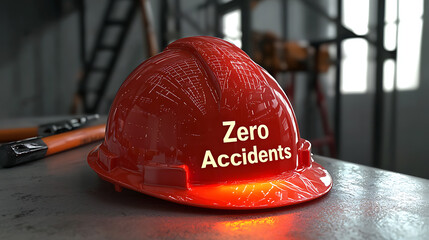 Ensuring Safety in Construction Zero Accidents Campaign Industrial Site Image Highlighting Commitment Interior Safety Concept