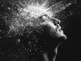 Man with Water Coming Out of Head